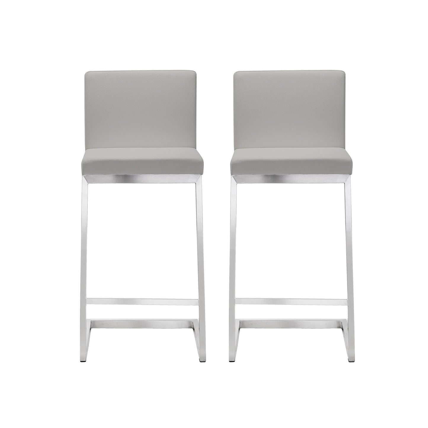 Parma Light Grey Steel Counter Stool (Set of 2)