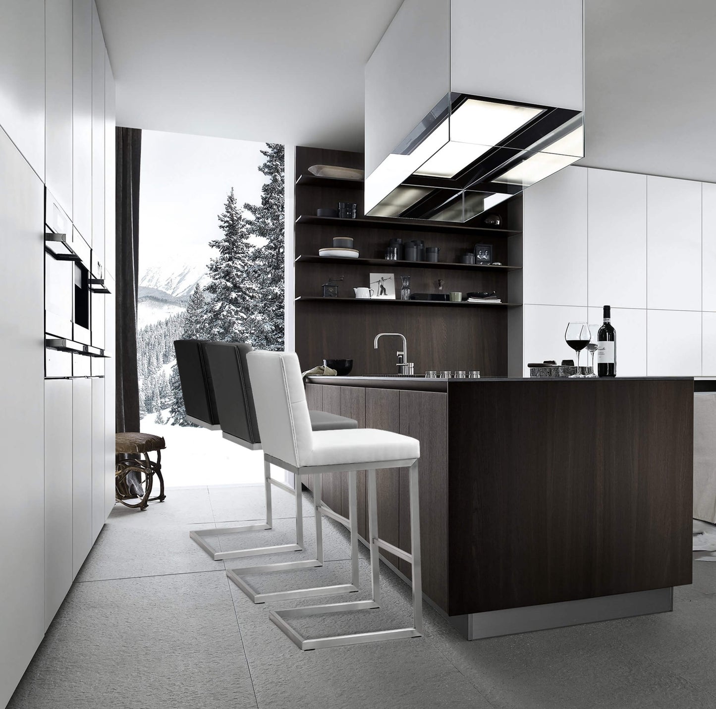 Helsinki Light Grey Steel Barstool (Set of 2)