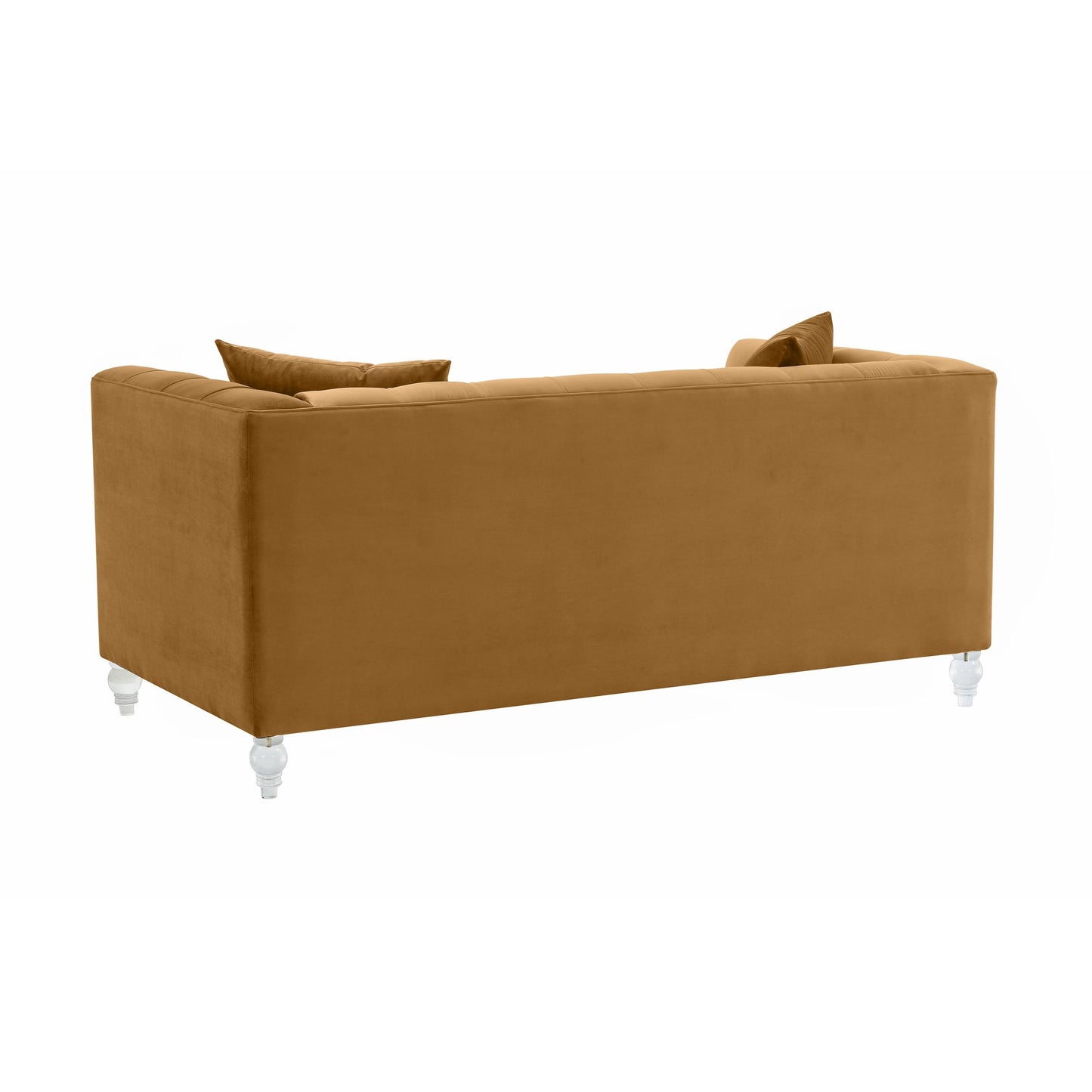 Bea Cognac Velvet Loveseat