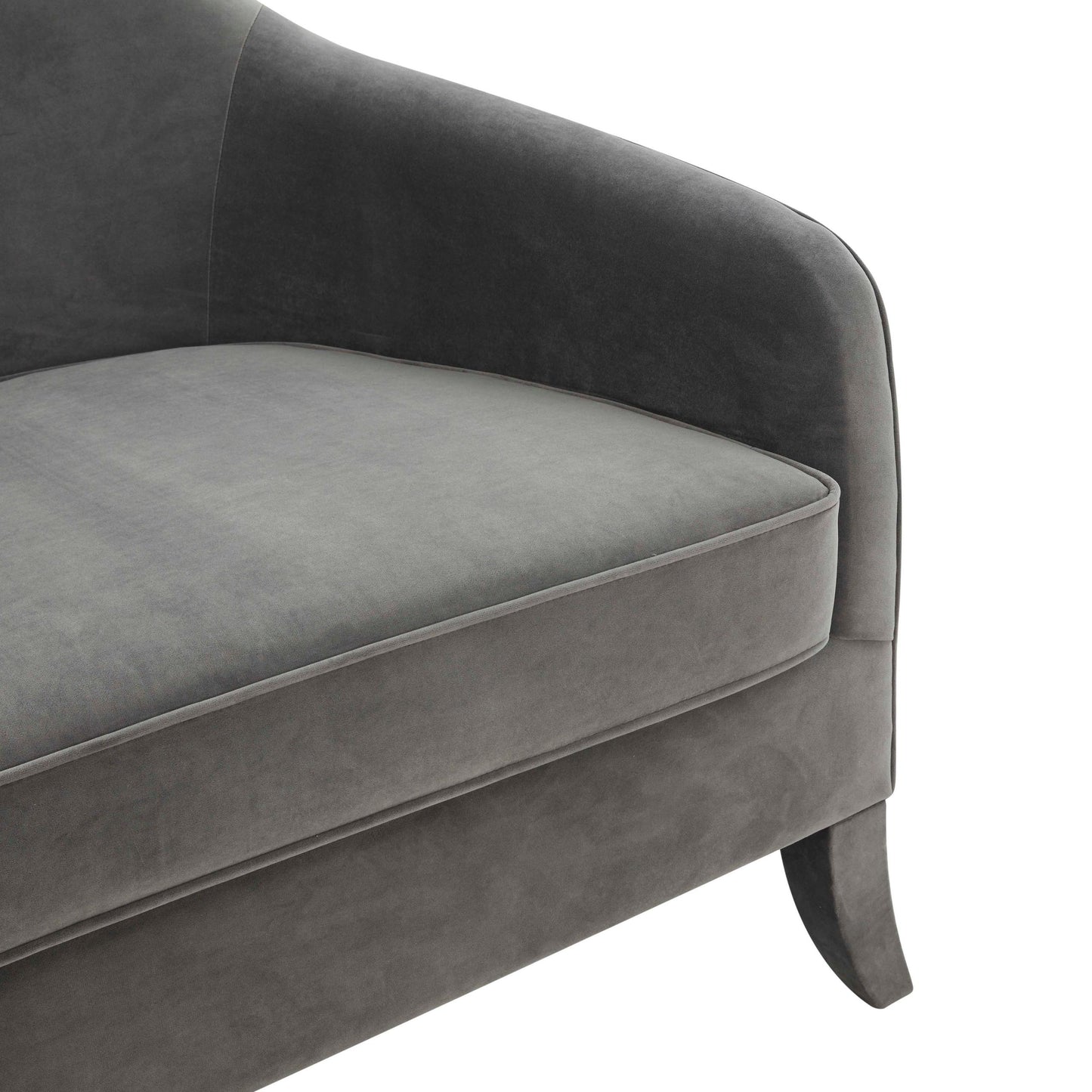 Neveah Grey Velvet Loveseat