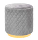 Abir Grey Velvet Ottoman