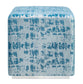 Kent Blue Textured Velvet Ottoman