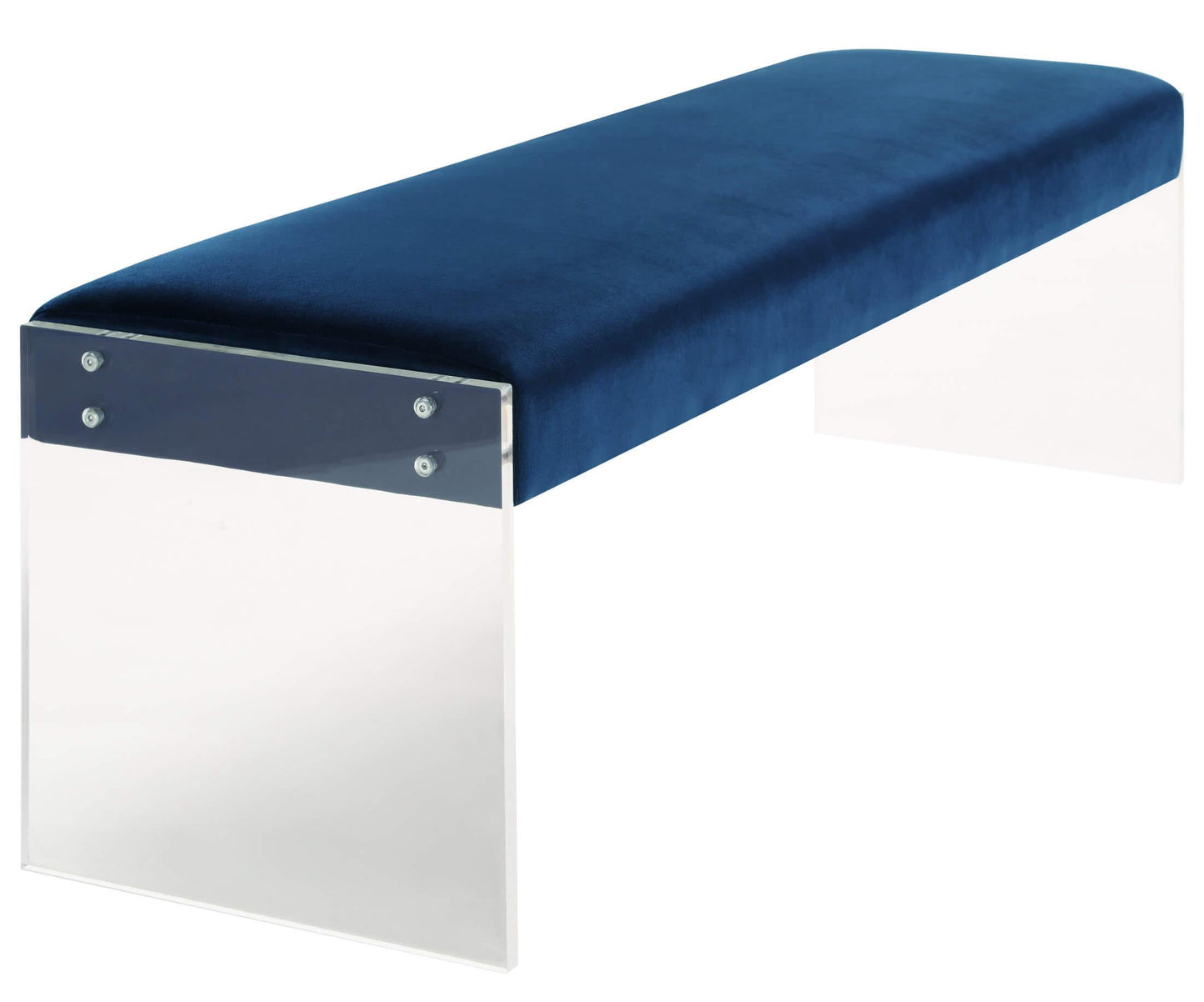 Envy Blue Velvet/Acrylic Bench