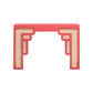 Suzie Coral Pink & Rattan Console Table
