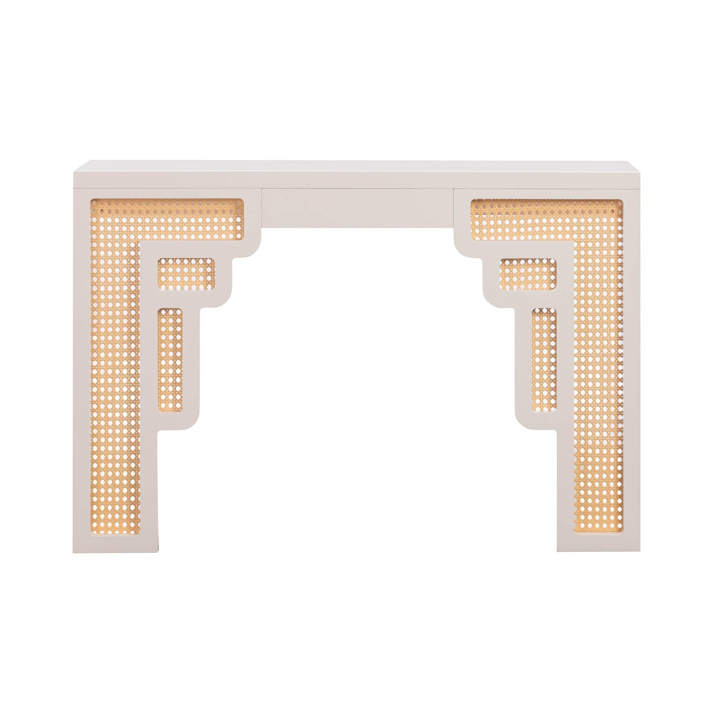 Suzie Cream & Rattan Console Table