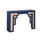 Suzie Navy & Rattan Console Table