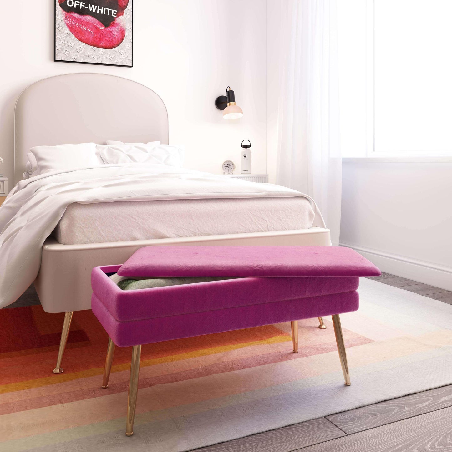 Ziva Plum Storage Bench