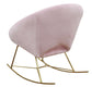 Nolan Blush Velvet Rocking Chair