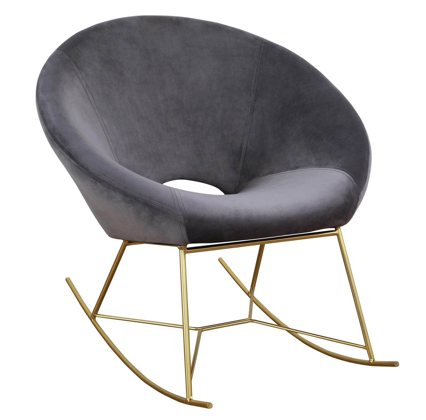 Nolan Grey Velvet Rocking Chair