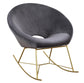 Nolan Grey Velvet Rocking Chair