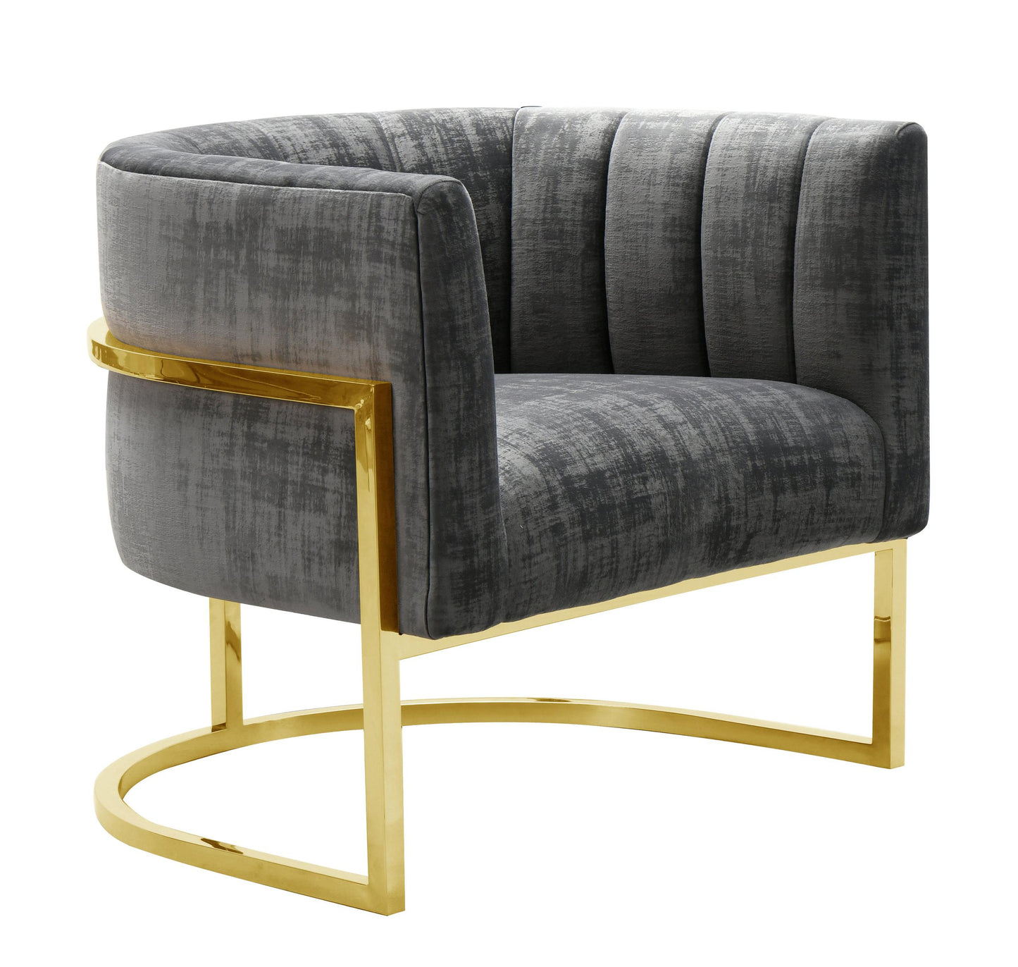 Magnolia Grey Chair with Gold