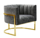 Magnolia Grey Chair with Gold