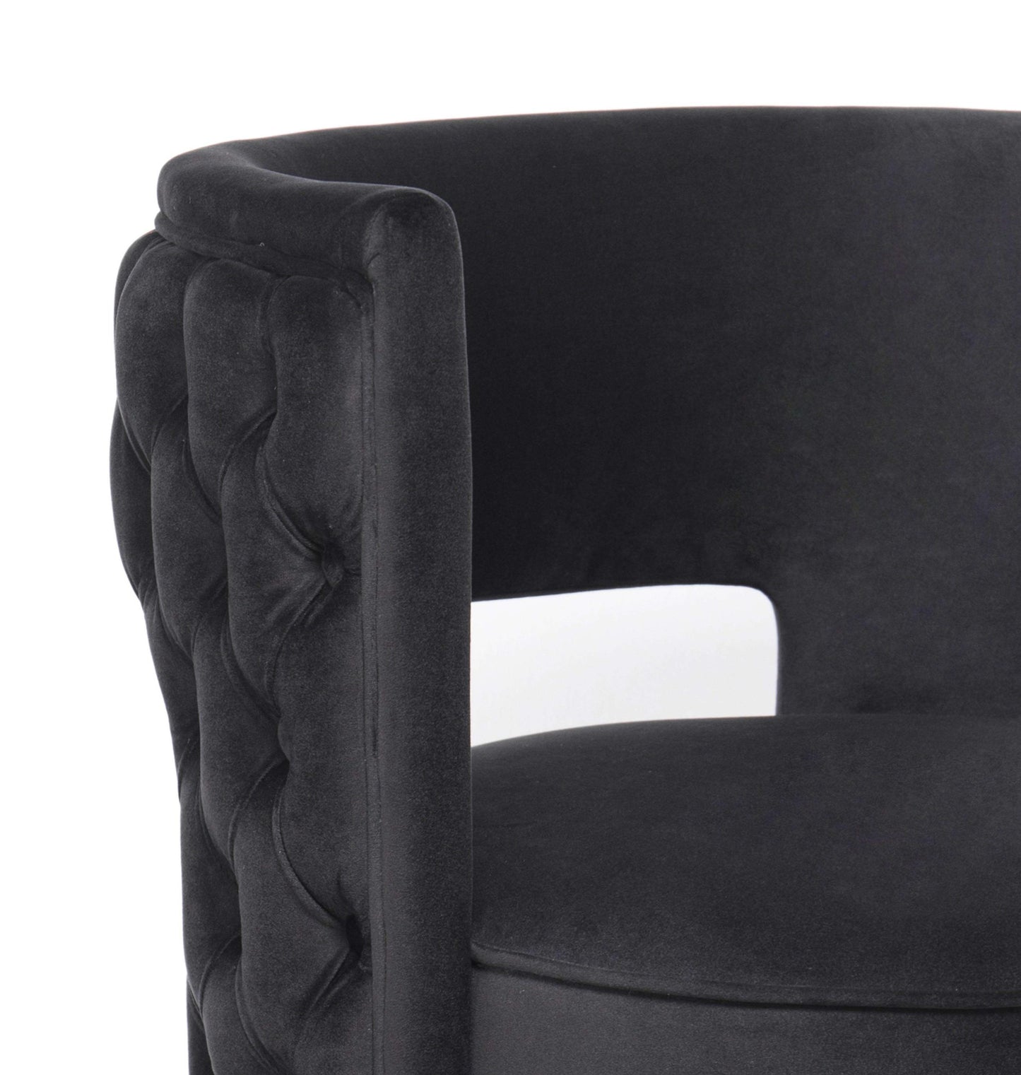 Mimosa Black Velvet Swivel Chair