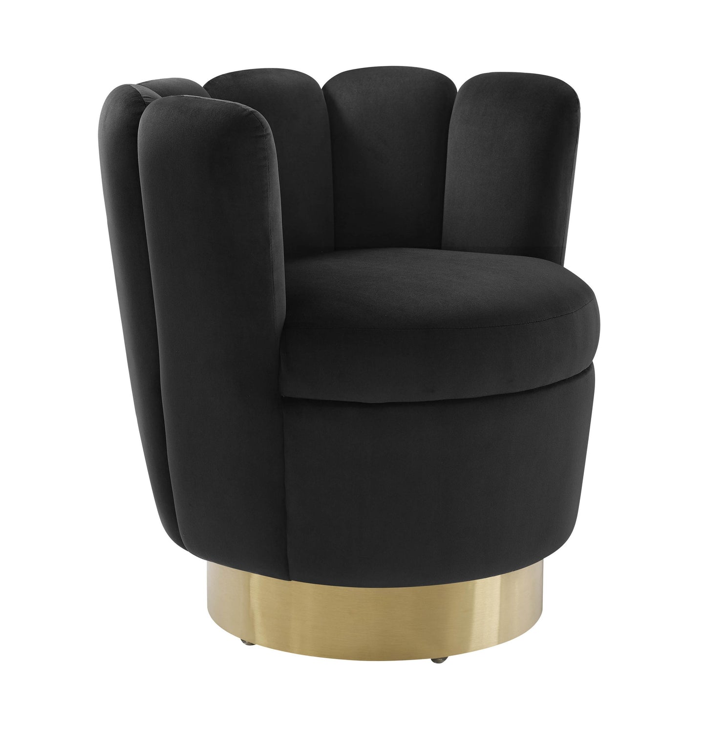 Yad Black Velvet Swivel Chair