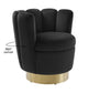 Yad Black Velvet Swivel Chair