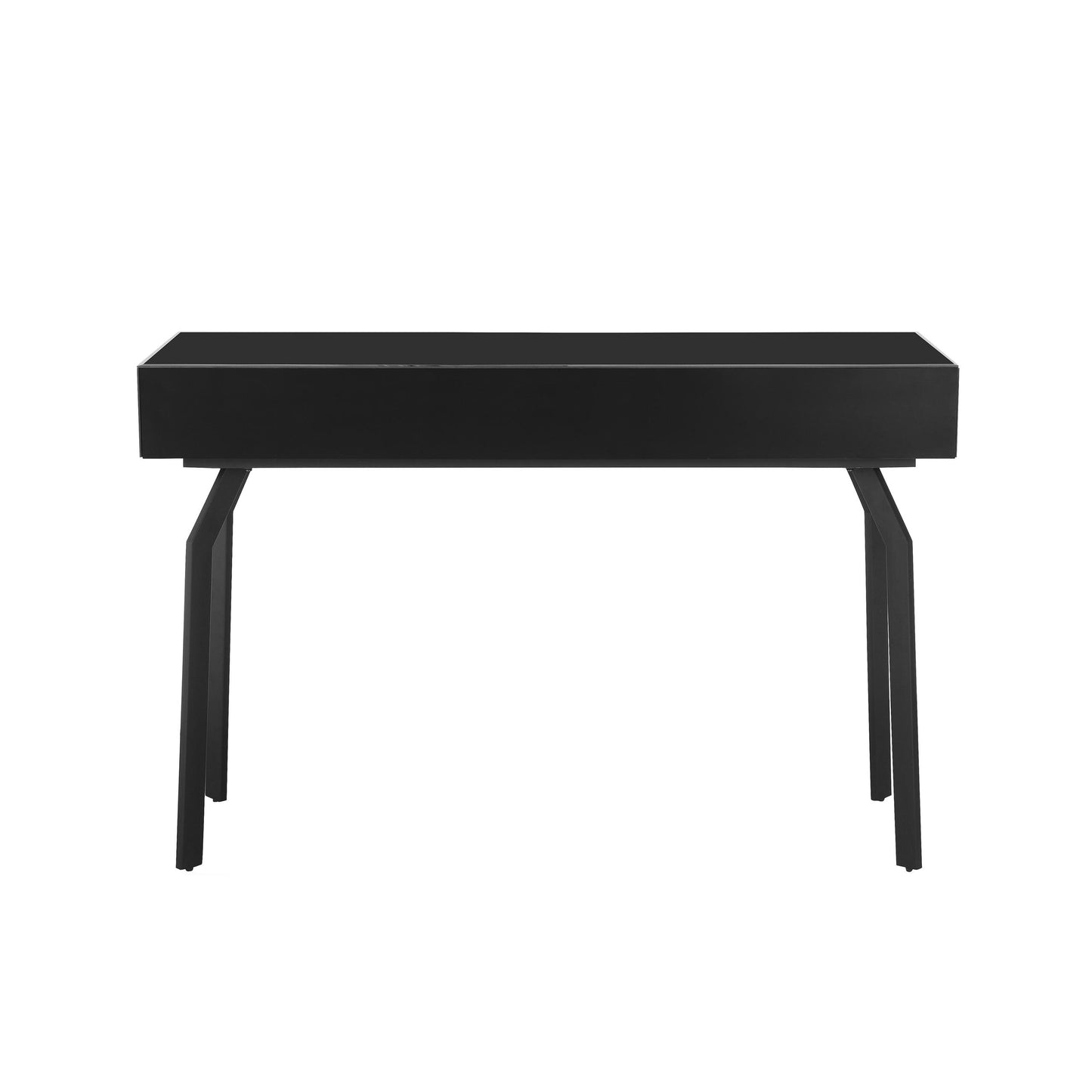 Santana Black Glass Desk Console Table