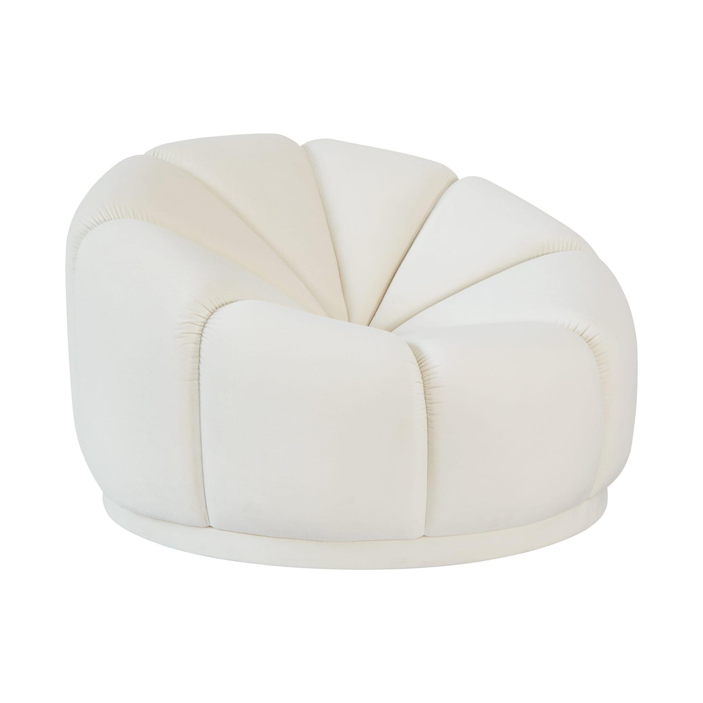 Marshmallow Cream Velvet Lounge Chair