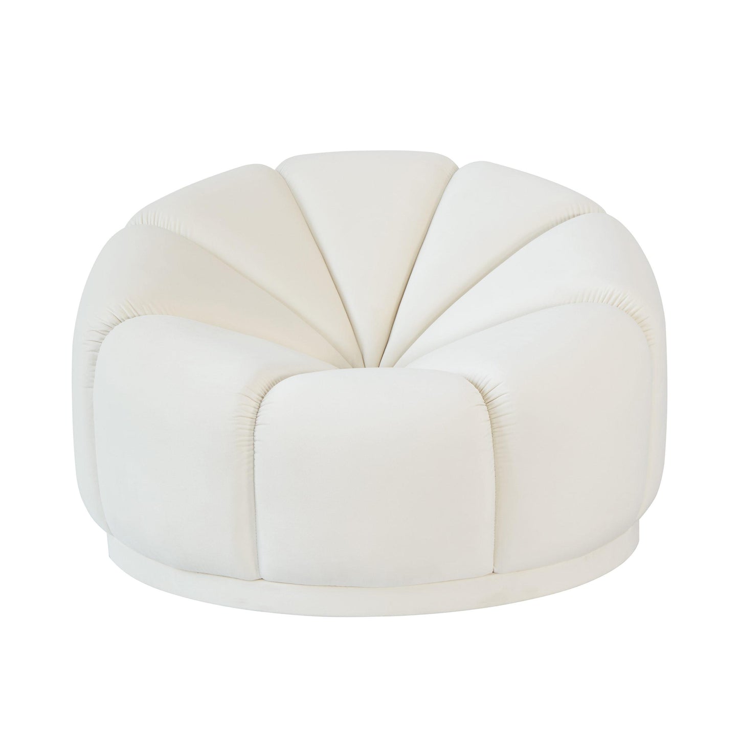 Marshmallow Cream Velvet Lounge Chair