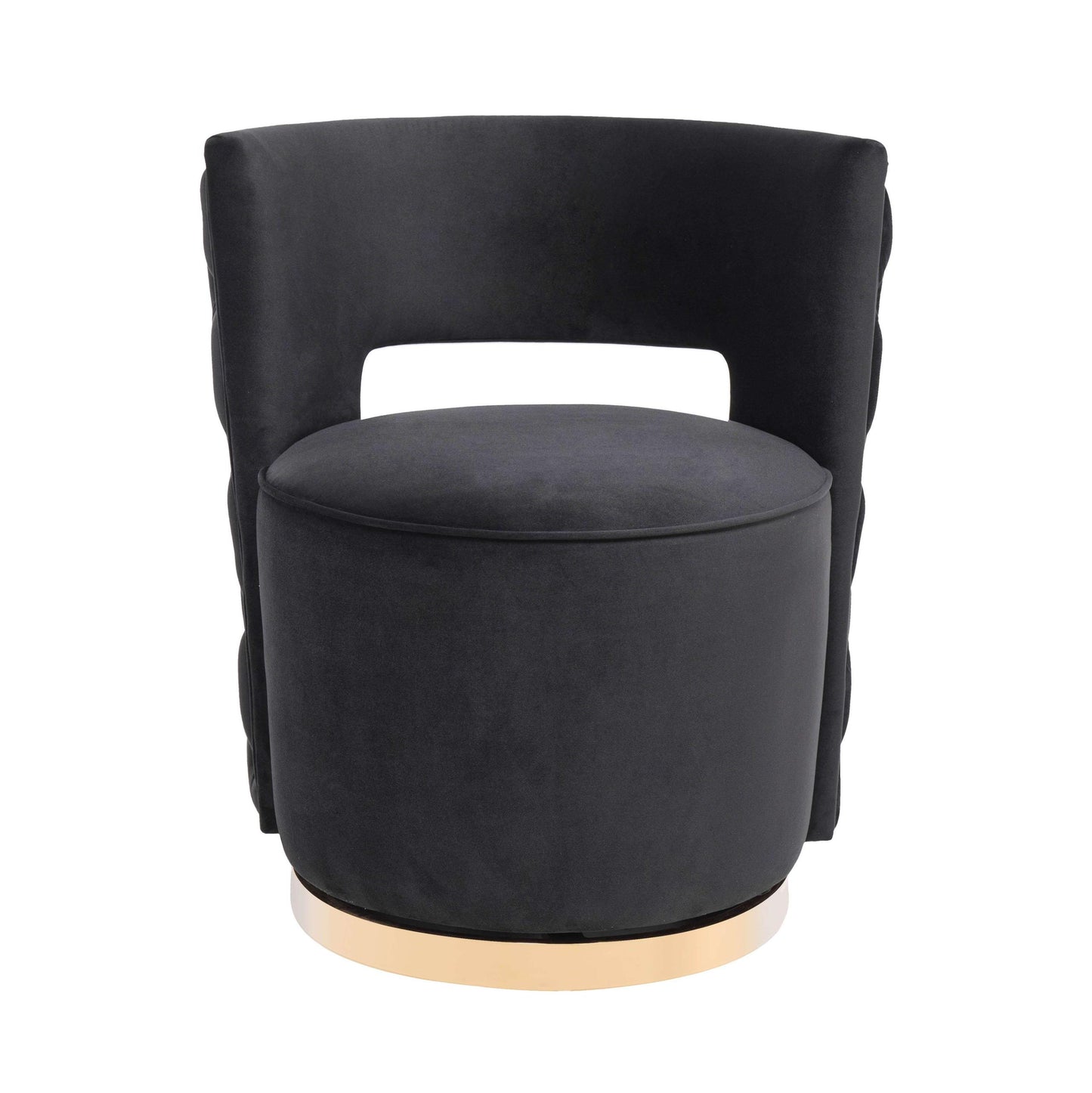 Mimosa Black Velvet Swivel Chair