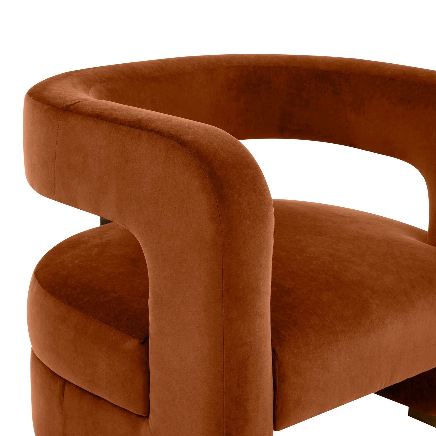 Ayanna Burnt Sienna Velvet Accent Chair