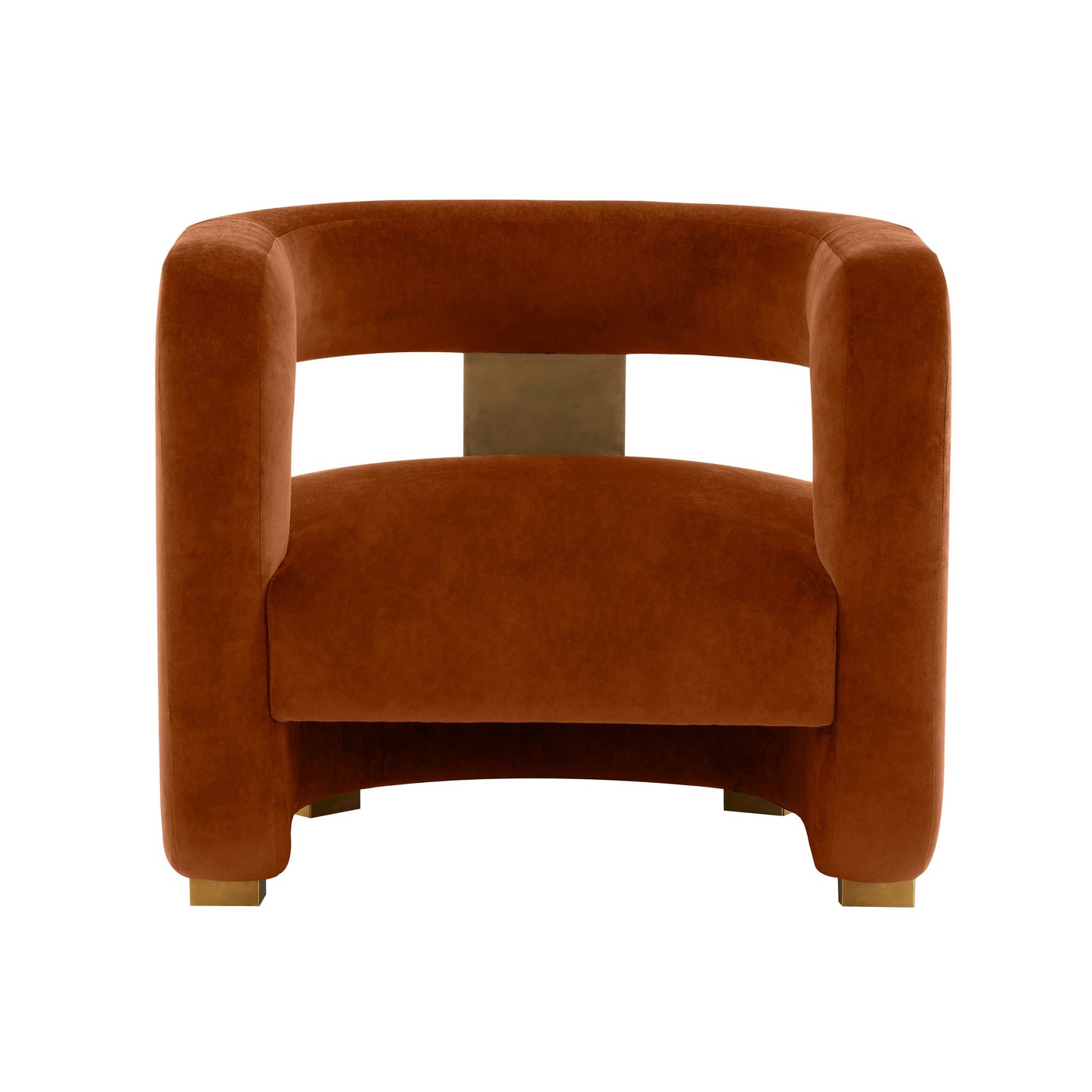 Ayanna Burnt Sienna Velvet Accent Chair