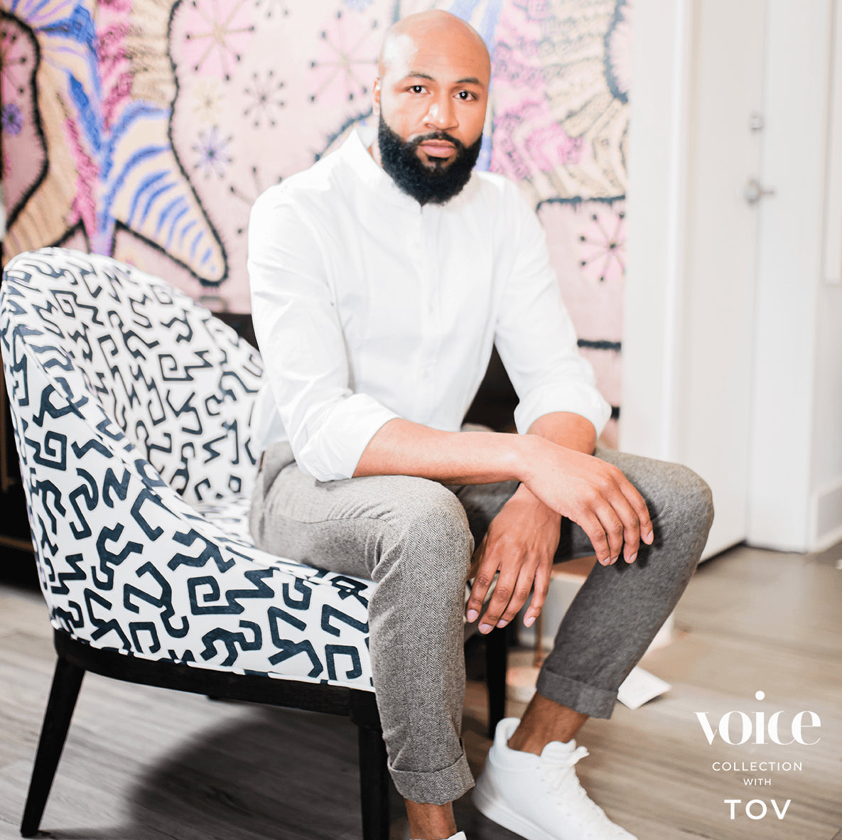 Crystal Velvet Patterned Accent Chair