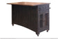 3 Drawer Kitchen Island w/2 sliding doors, 2 Mesh doors on each side - functional casters - Black & Brown Finish