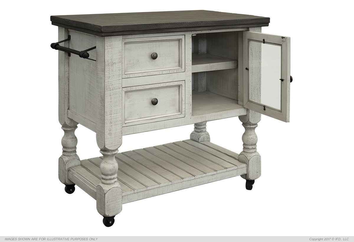 2 Drawer, 1 Glass Door Kitchen Island