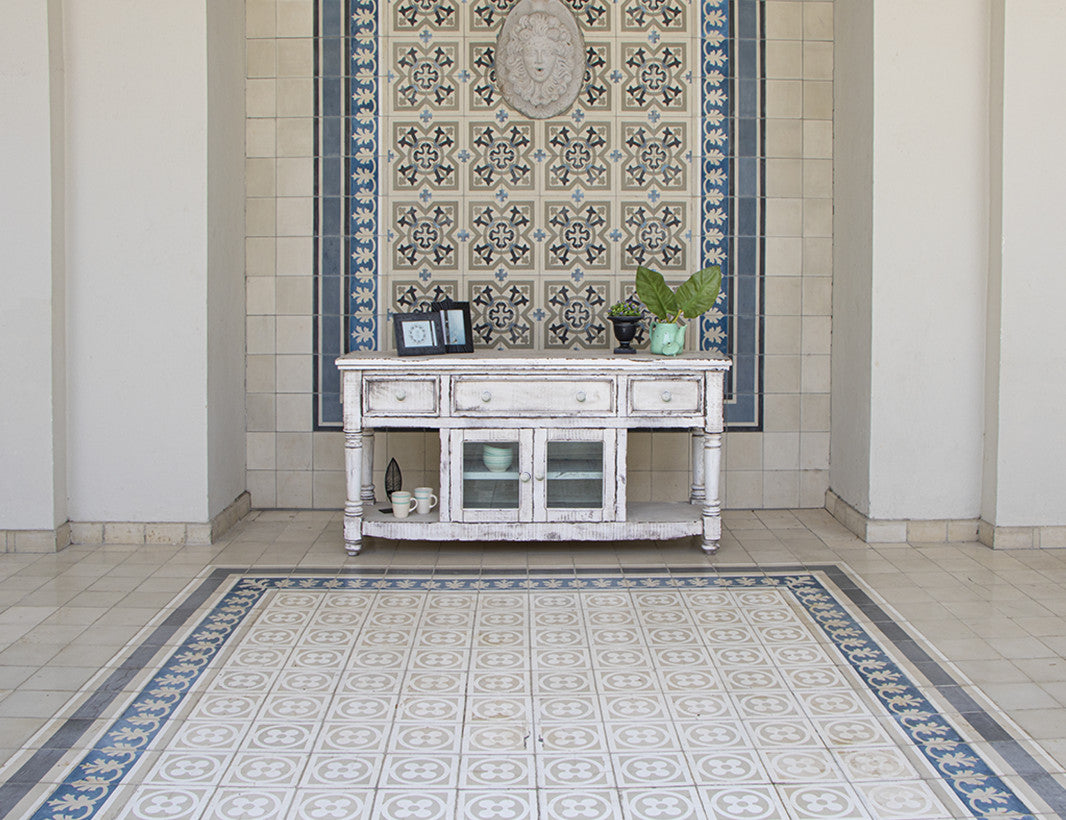 70" TV Stand, w/3 Drawers & 2 Doors, in White Finish