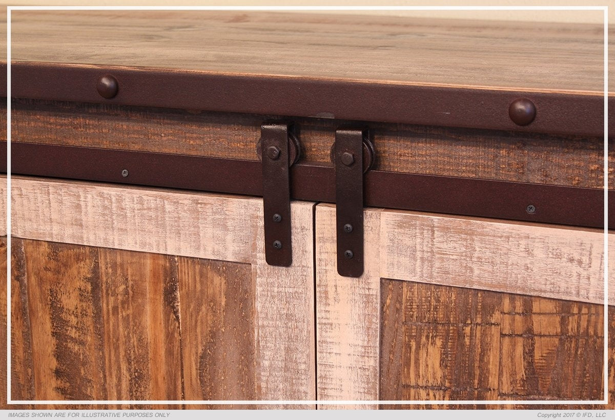 80" TV Stand w/2 Glass doors w/1 middle shelf, 2 Sliding doors,  w/2 shelves