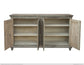 4 Doors Console, Two fixed shelves, Aged Green finish