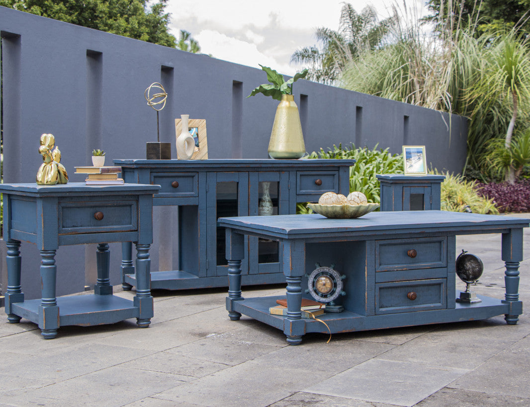 1 drawer, End Table, Dark Blue finish