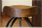 Wooden Seat Adjustable 24-30" Swivel Iron Base Barstool