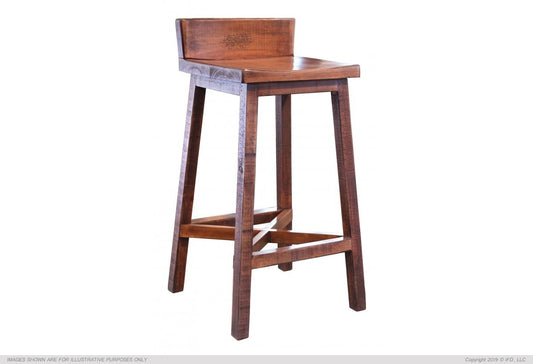 Brown 30" Wooden Stool