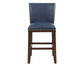 Tiffany 24″ Counter Stool, Navy Vegan Leather