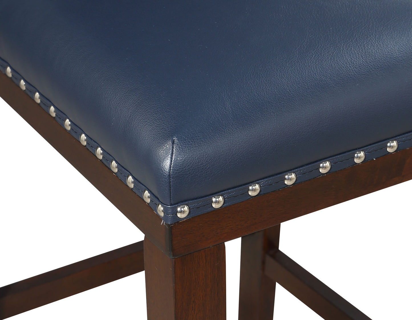 Tiffany 24″ Counter Stool, Navy Vegan Leather