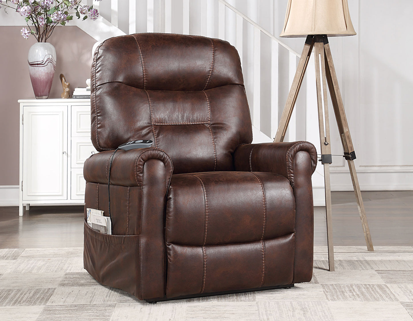 Ottawa Power Lift Chair with Heat and Massage, Walnut