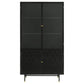 Santiago 4-door Metal Tall Storage Cabinet Matte Black