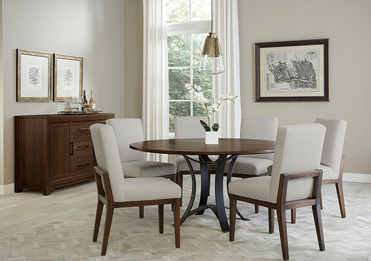 48 INCH ROUND TABLE W/ METAL BASE