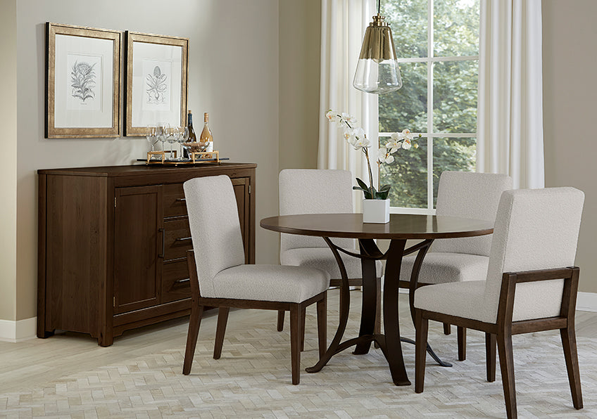 48 INCH ROUND TABLE W/ METAL BASE