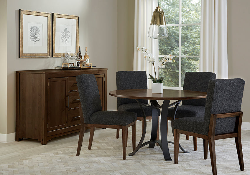 48 INCH ROUND TABLE W/ METAL BASE