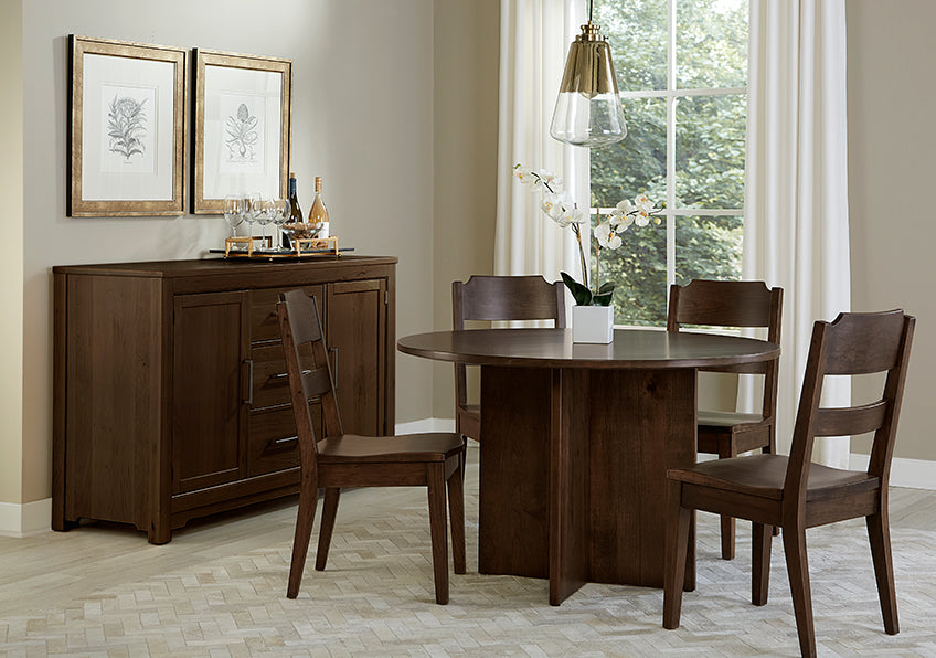 48 INCH ROUND TABLE W/ WOOD BASE