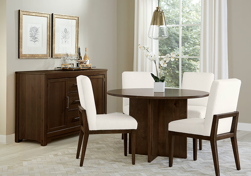 48 INCH ROUND TABLE W/ WOOD BASE