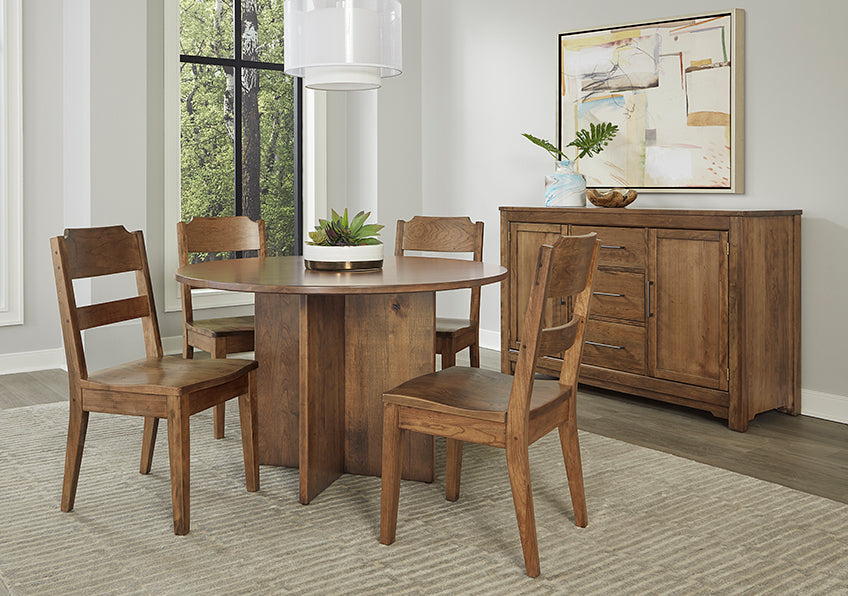 48 INCH ROUND TABLE W/ WOOD BASE