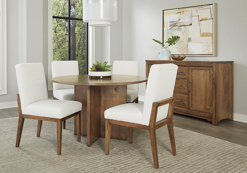 48 INCH ROUND TABLE W/ WOOD BASE