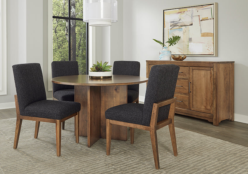 48 INCH ROUND TABLE W/ WOOD BASE