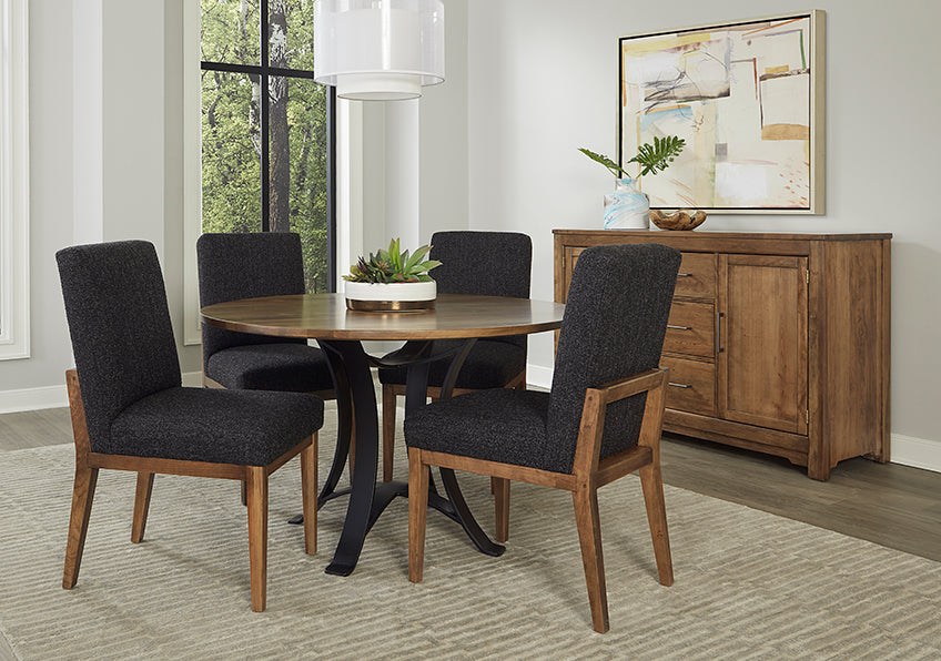 48 INCH ROUND TABLE W/ METAL BASE