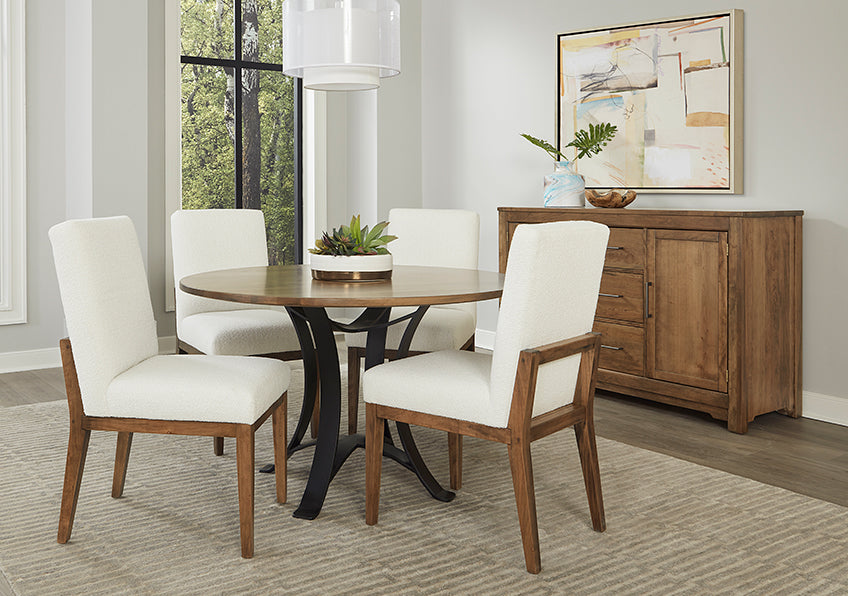 48 INCH ROUND TABLE W/ METAL BASE